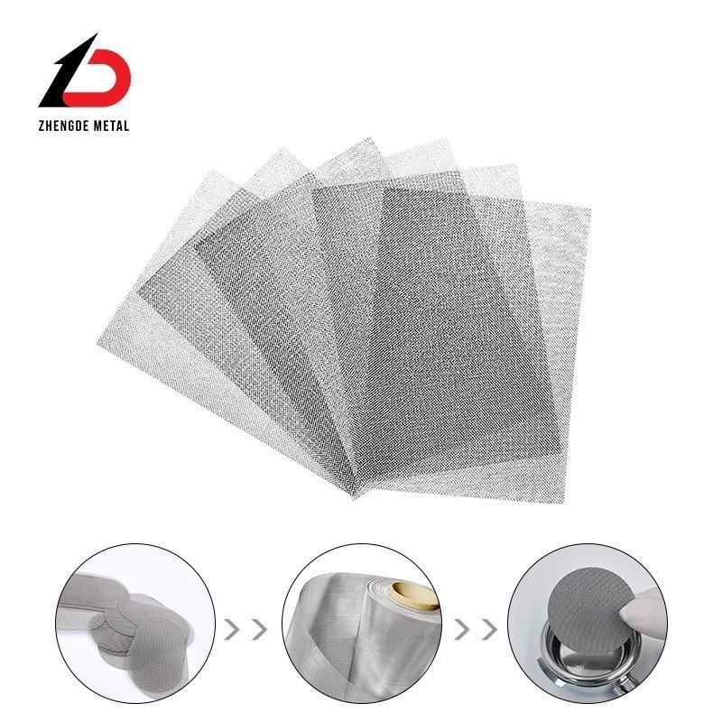 SS304 316 Plain Weave Stainless Steel Wire Mesh Square Building Coffee Filter SS